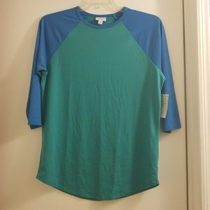 Teal/Blue LuLaRoe Randy Baseball T NWT Sz L